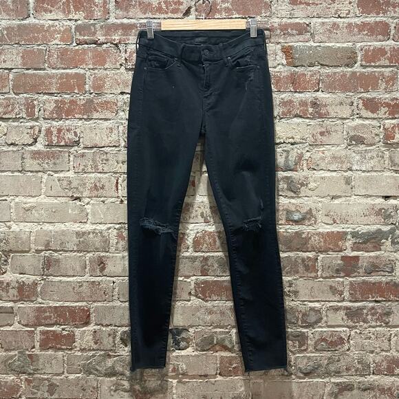 Mother The Looker Ankle Fray Jeans in Guilty As Sin Size 27 - Picture 3 of 12